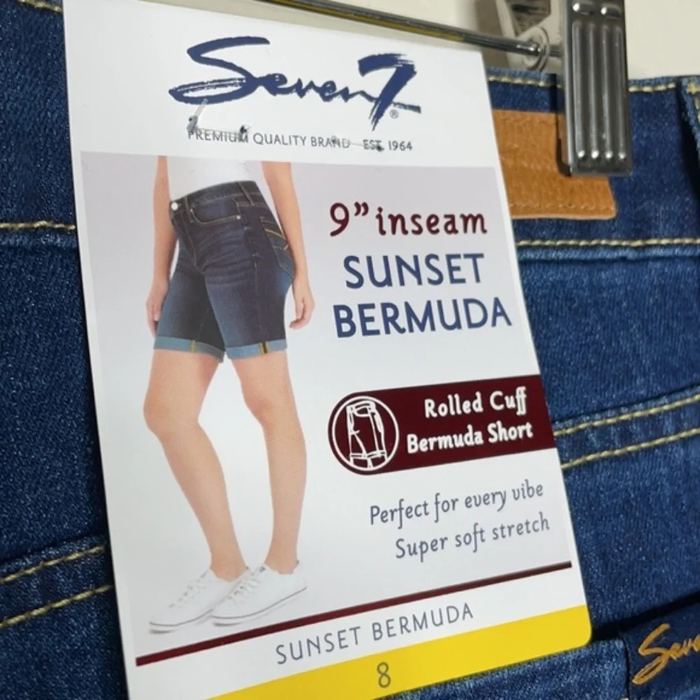Seven 7 Sunset Bermuda "Jackson" Shorts sz 8 - Picture 5 of 6